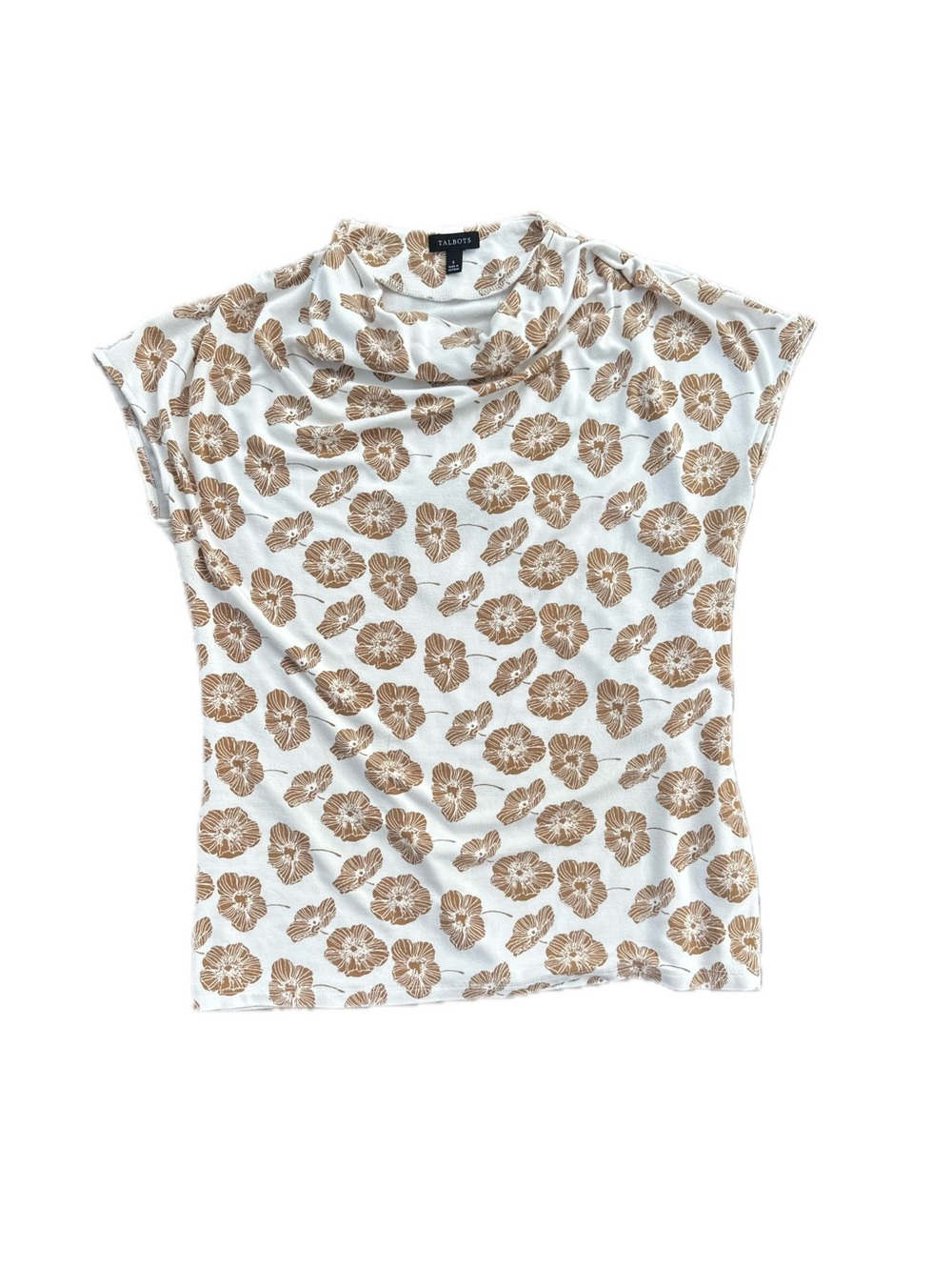 Talbots Draped Cowl Neck Floral top - Size Small